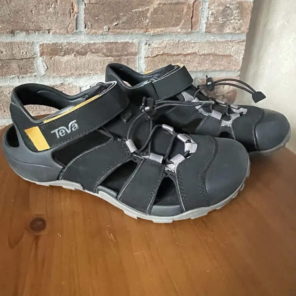 Teva Flintwood Sandals Men's Sz 7 Hiking Fisherman Closed Toe Black 111894 EUC